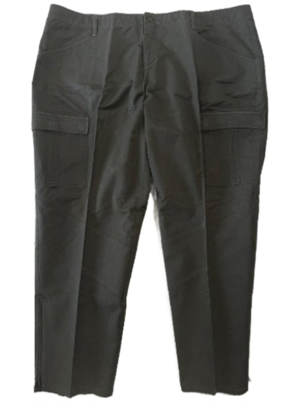 Jones New York Signature Cargo Pants Womens 20W dark Green Zip Leg Casual 44x30